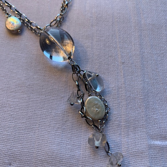 Silpada 925 Sterling Silver Crystal Long Tassel Necklace - Picture 3 of 9